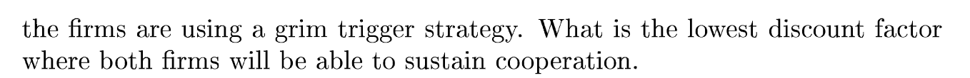 pricing with payoffs taking the form of a repeated prisoner's dilemma game.