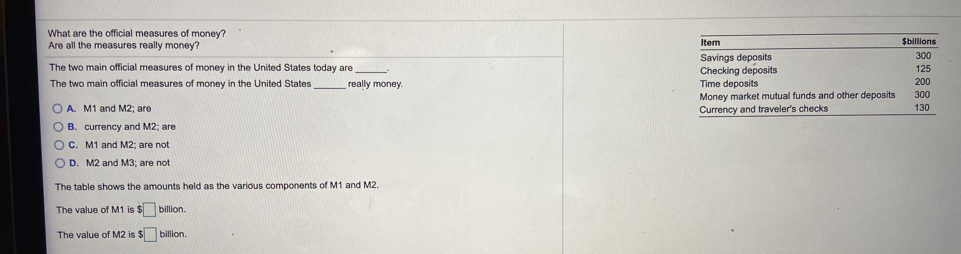 Please help me with these macro questions What are the official measures