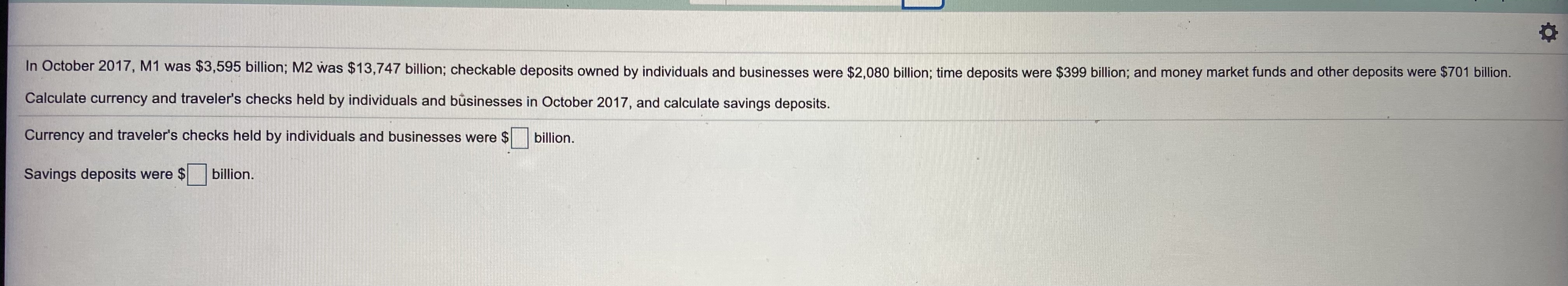 300 The two main official measures of money in the United States