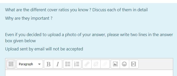  What are the different cover ratios you know? Discuss each of