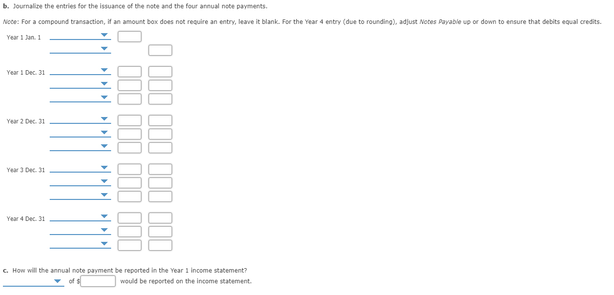 Company obtained a $69,000, four-year, 9% installment note from Campbell Bank. The