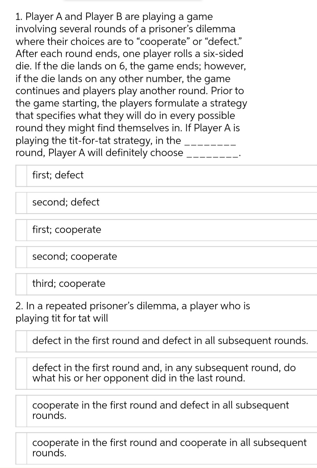 1. Player A and Player B are playing a game involving