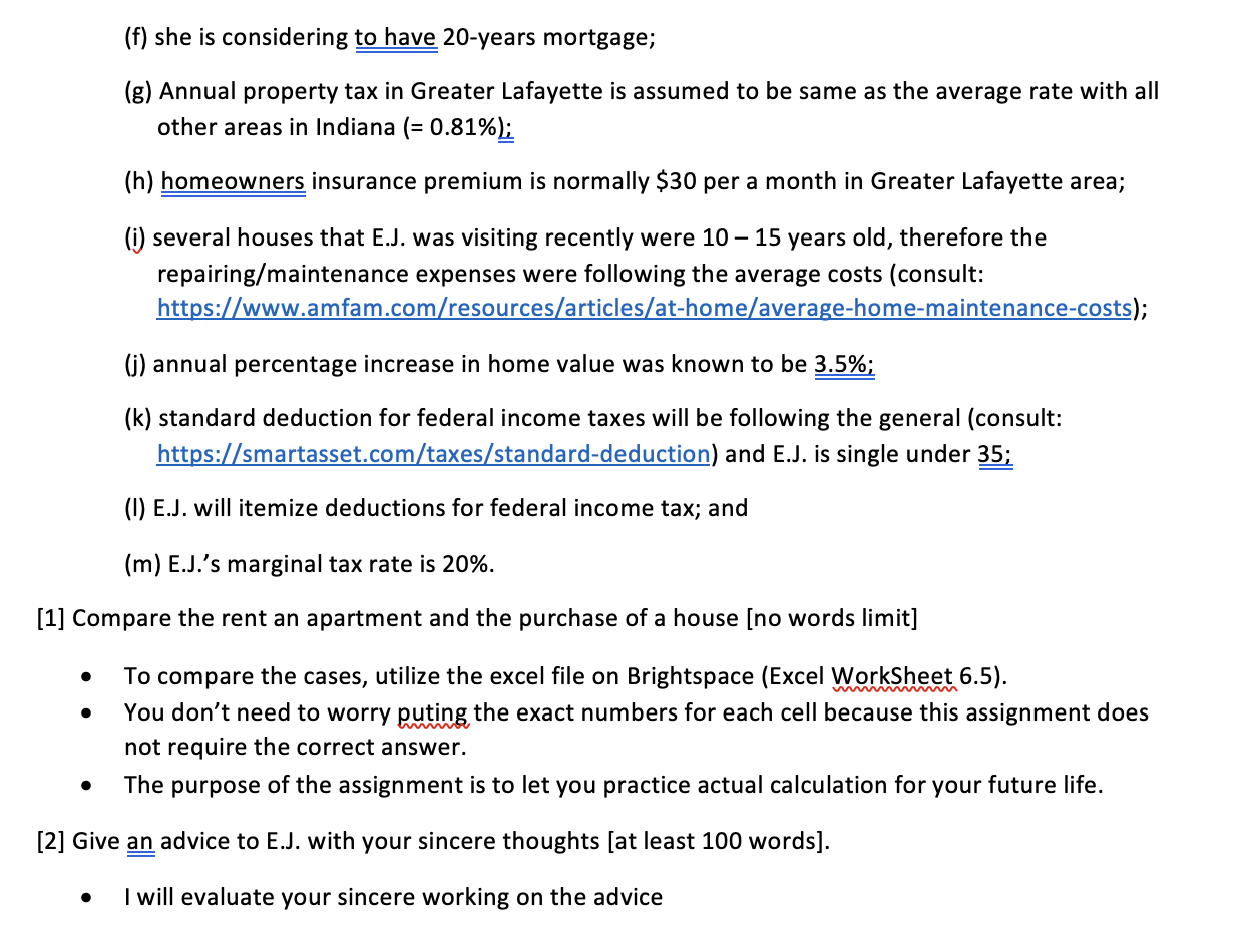 related to Purdue University. She is now considering whether to rent an