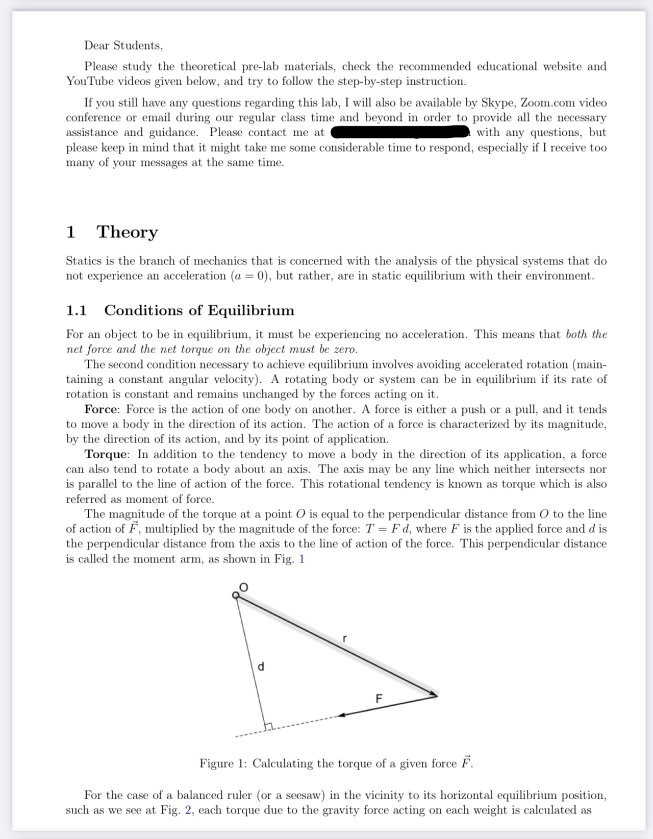 Dear Students, Please study the theoretical pre-lab materials, check the recommended