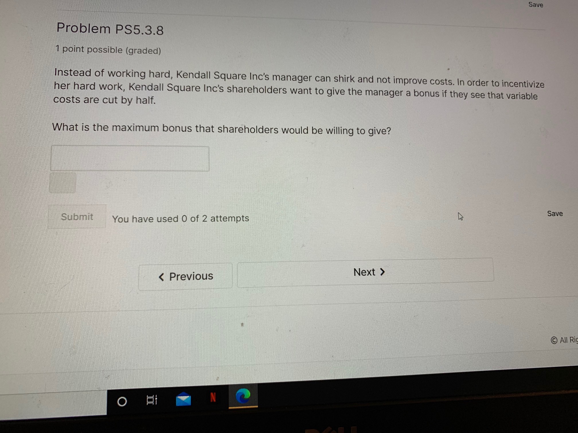 an initial amount of capital K = 12. Compute the firm's short-run