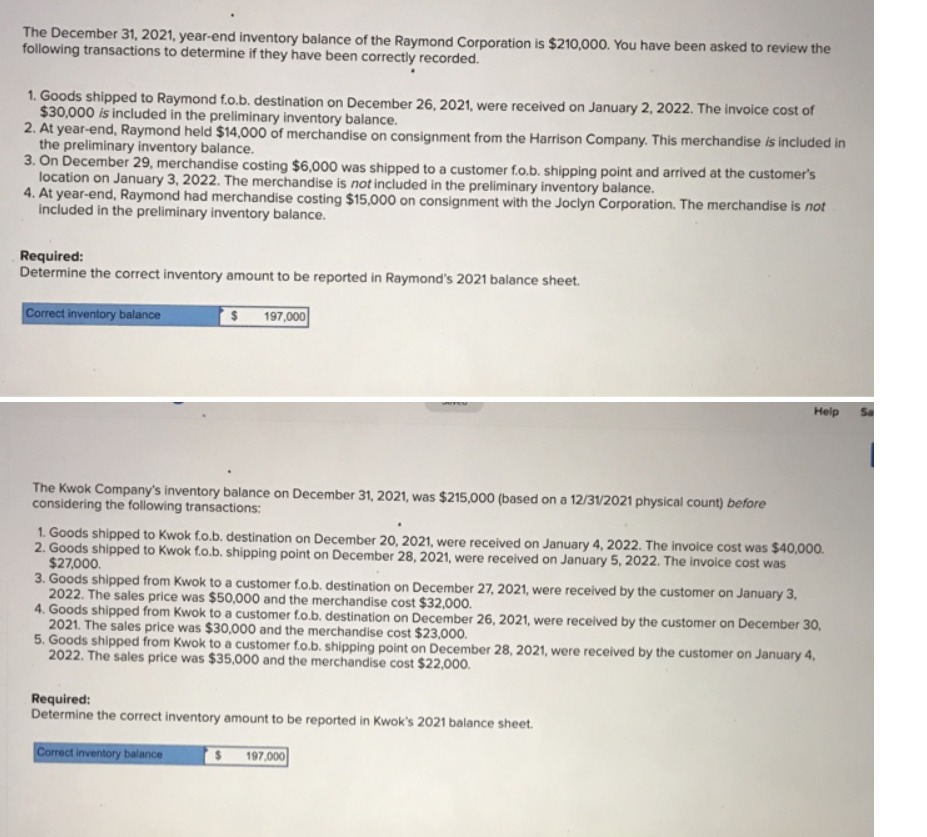 please help me with the question below; The December 31, 2021, year-end