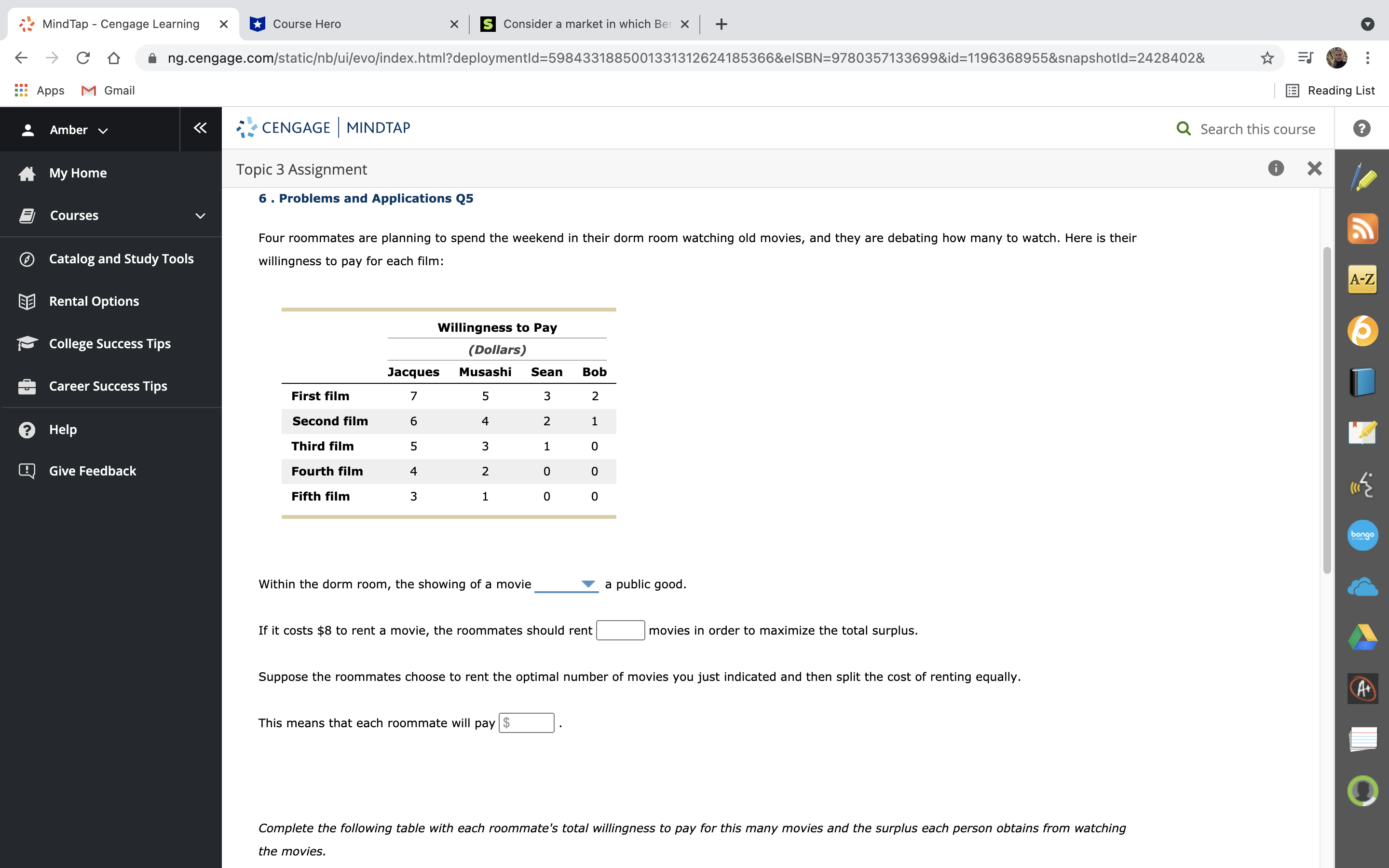 MindTap - Cengage Learning X Course Hero x S Consider a