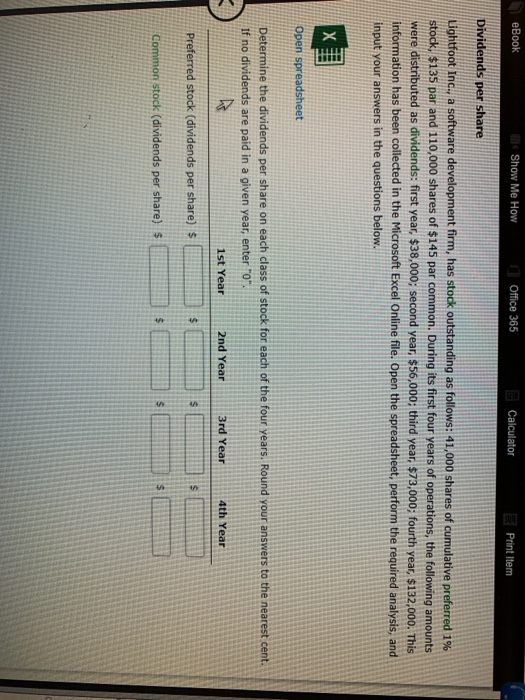  eBook Show Me How Office 365 E Calculator Print Item Dividends