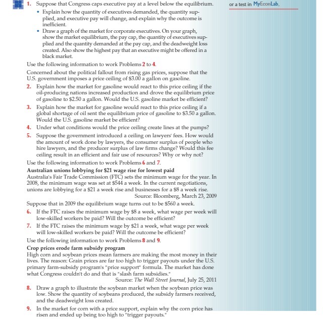  1. Suppose that Congress caps executive pay at a level below