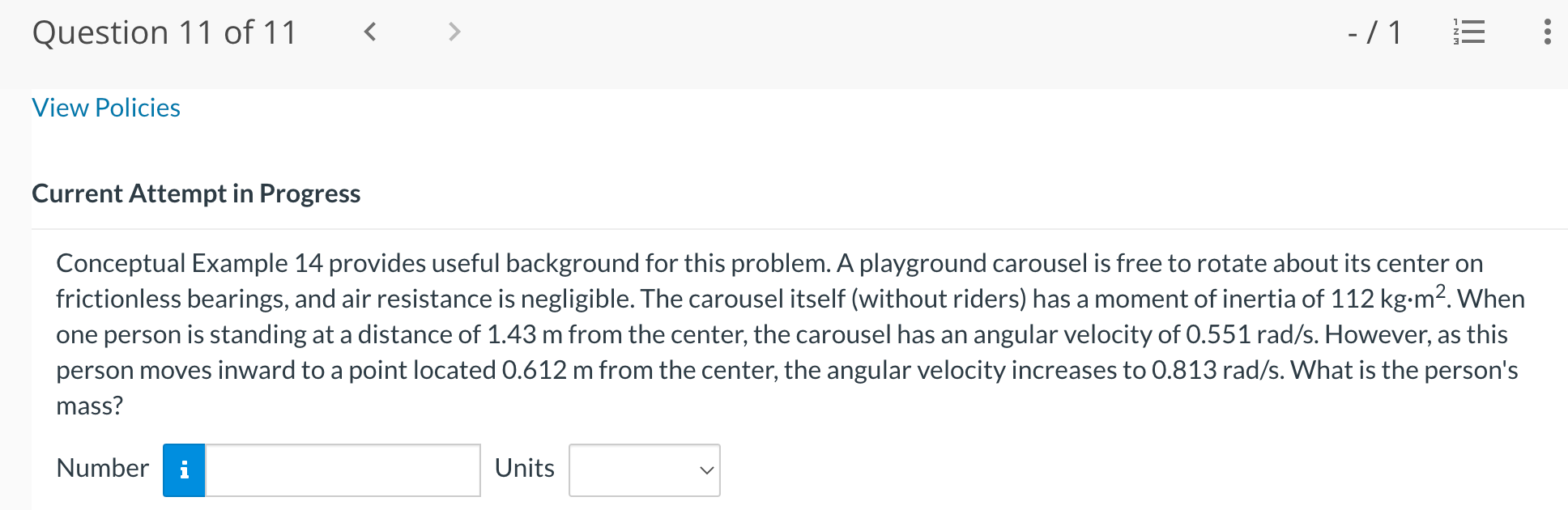 a vertical axis. The mass of each object is given in terms