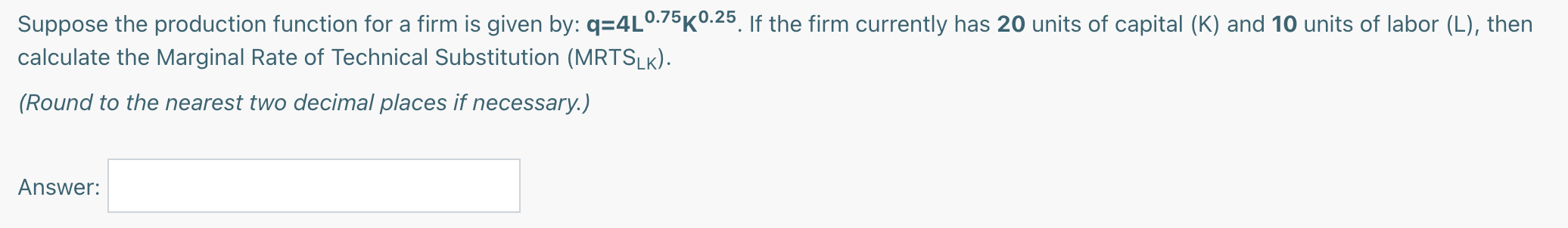 in the short run. Which of the following will describe the marginal