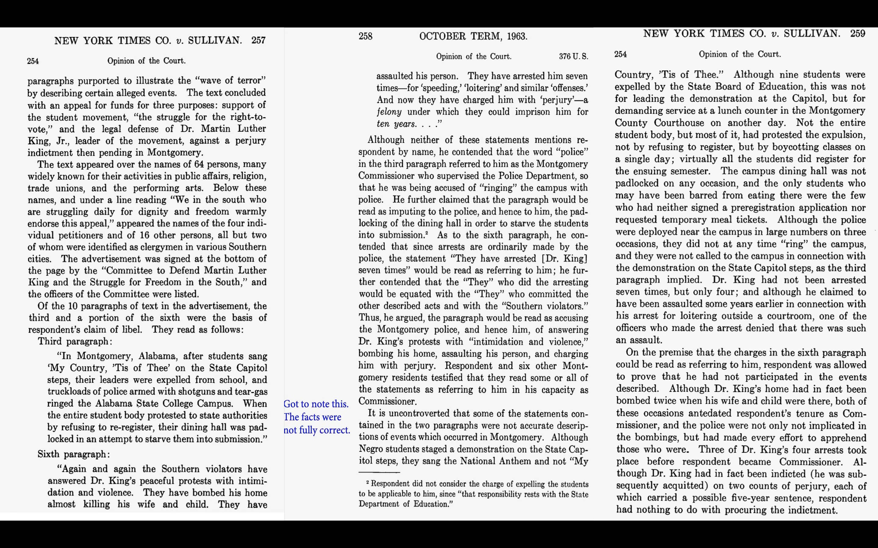 famous Supreme Court cases around free speech dealing with the question of