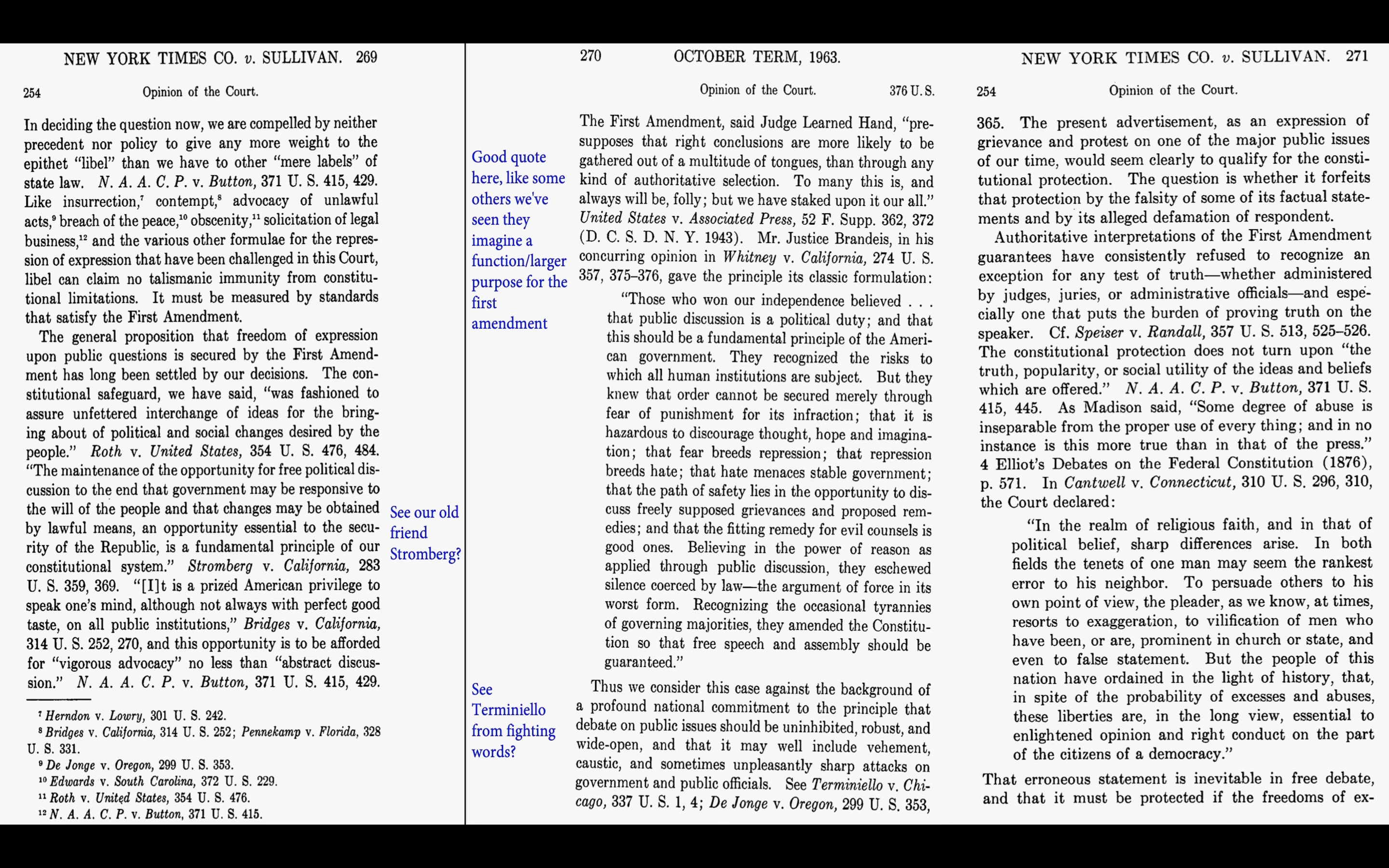 defamation free speech cases, even when they don't deal with the same