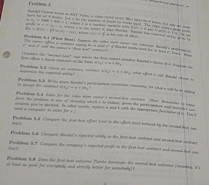 I can't solve problems 5.5-5.7 ( Proportional payment), or Problem 5 Randal
