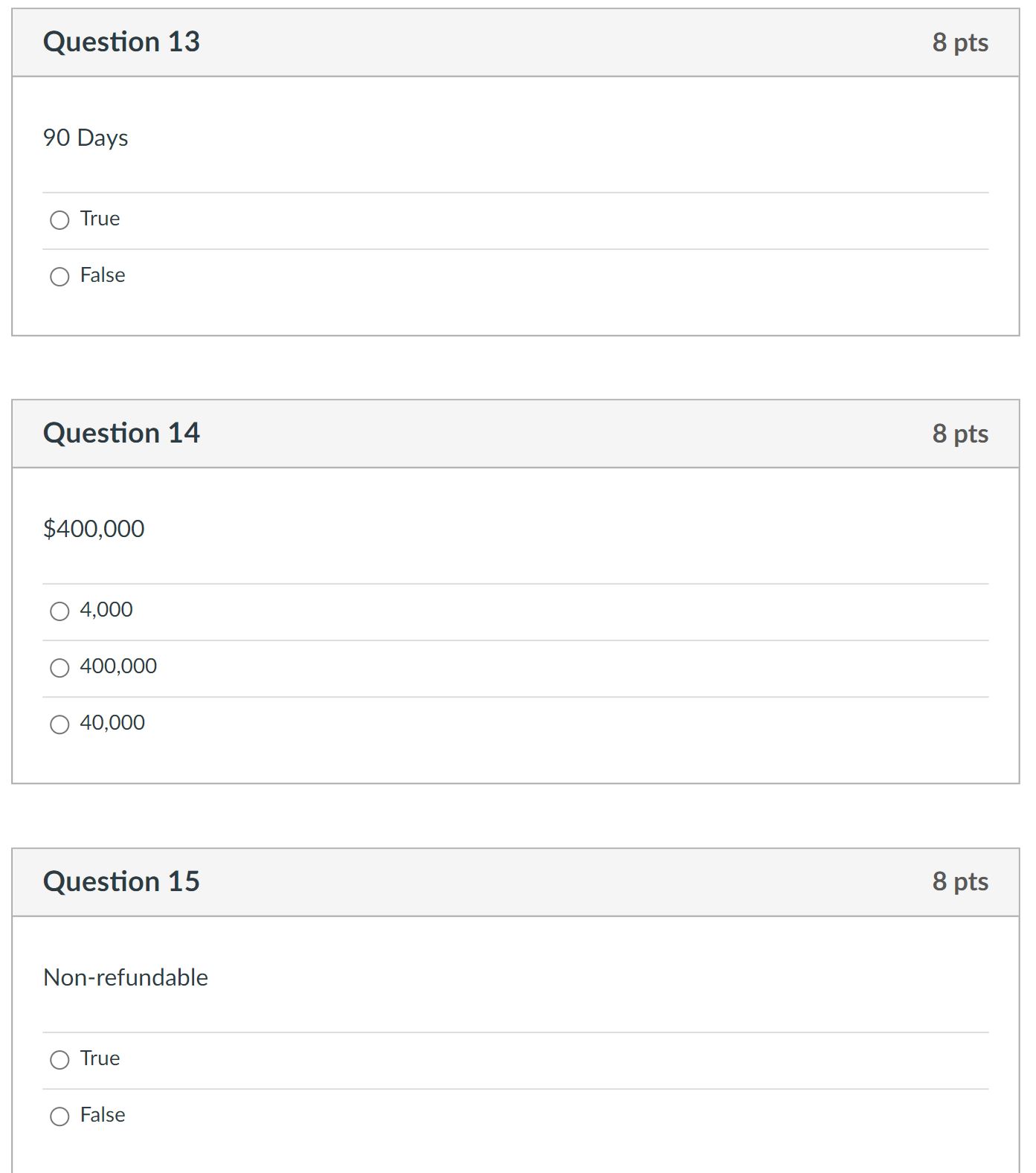 pts You pay someone $500 to clean your house. They fail to