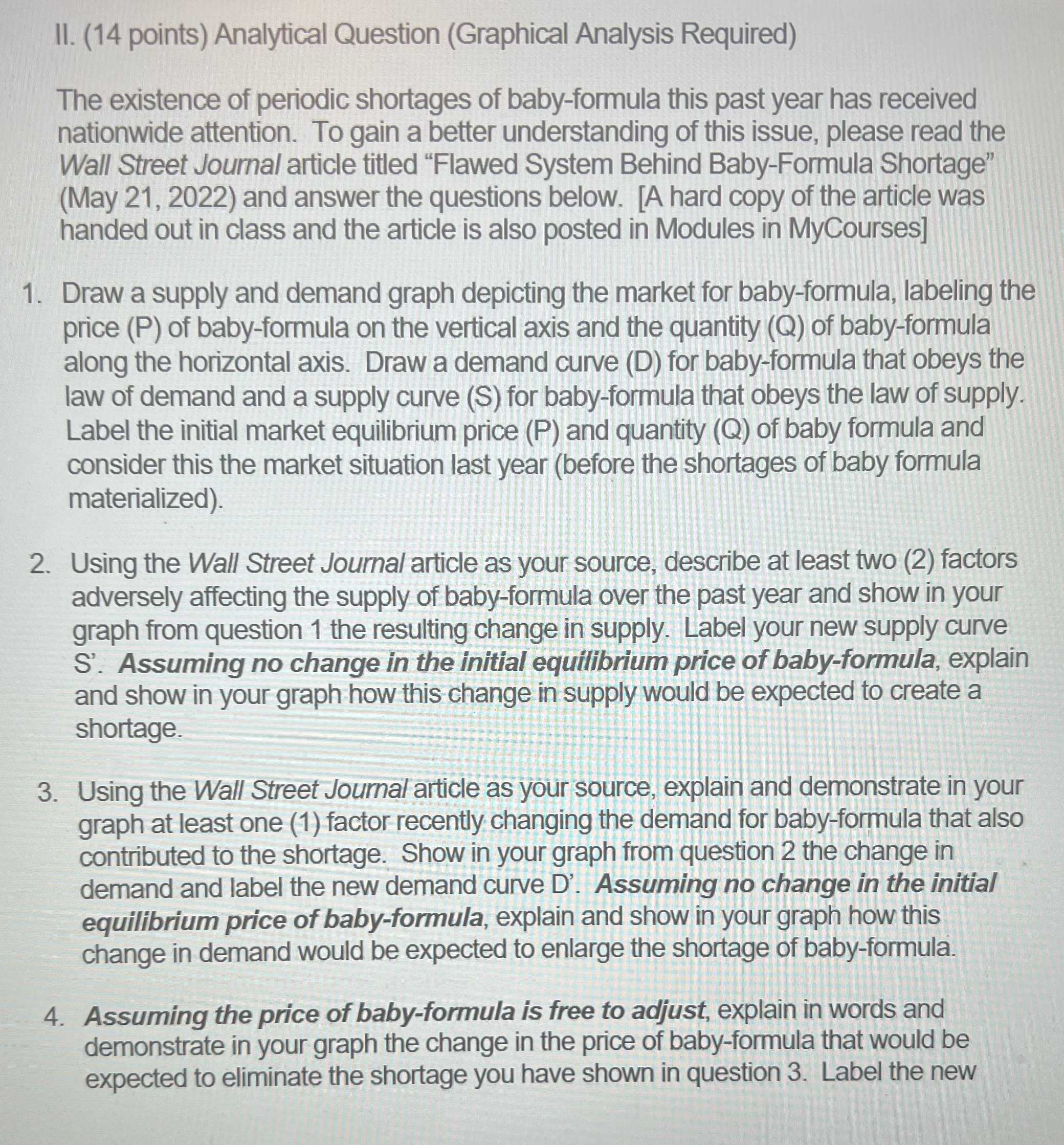 I need help in these ll. (14 points) Analytical Question (Graphical Analysis