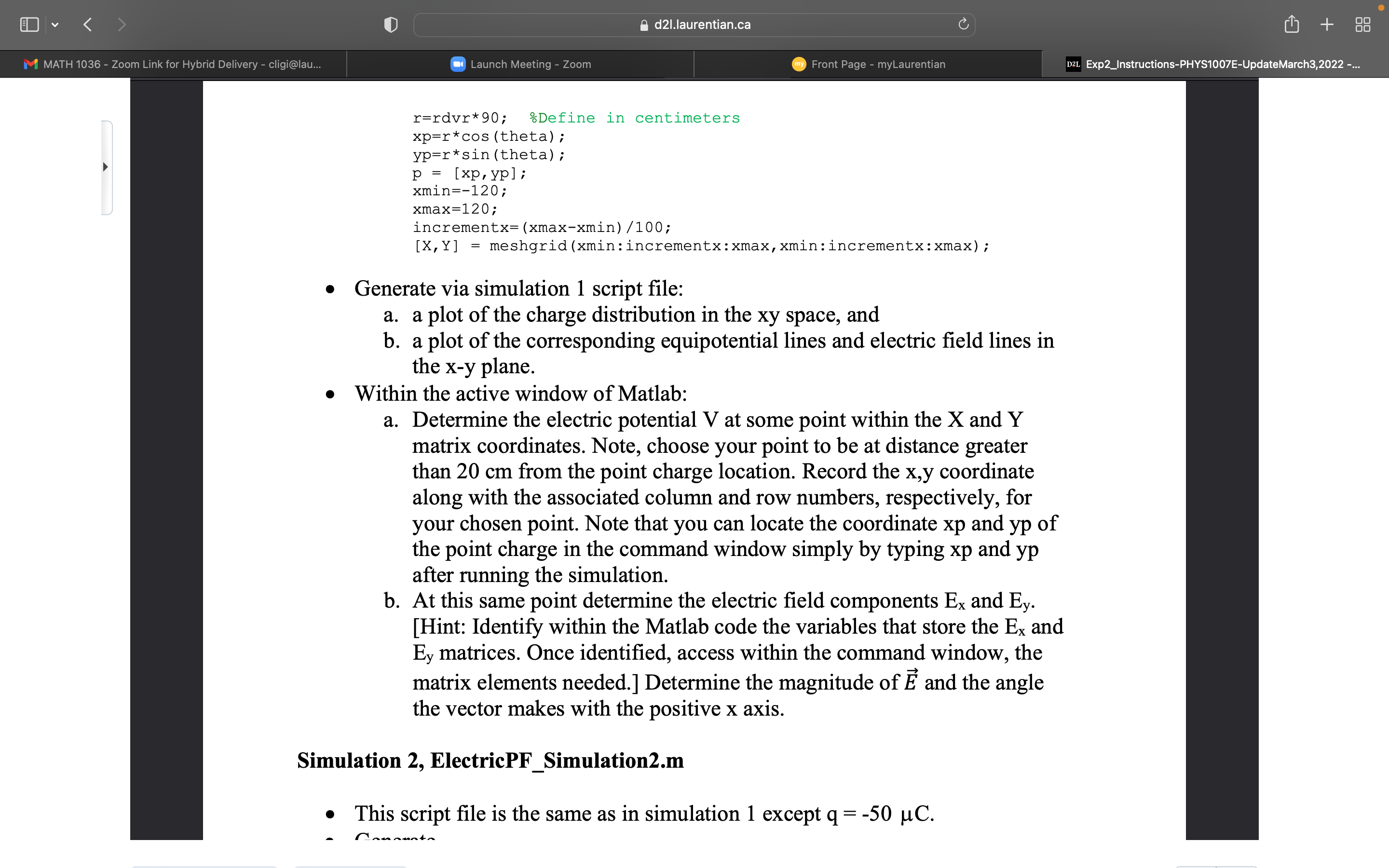 q is given by E = kq where k = 9 X