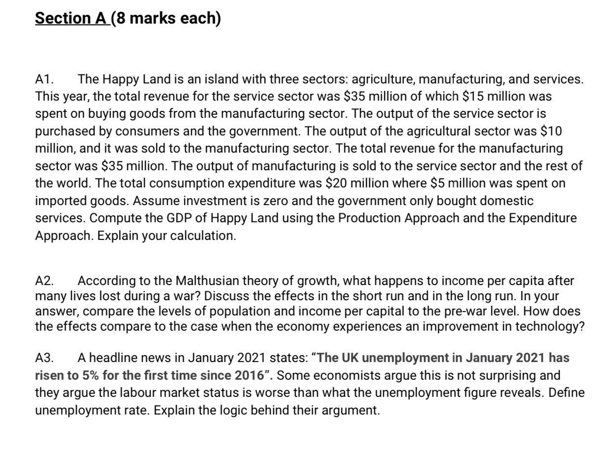  Section A (8 marks each) A1. The Happy Land is an