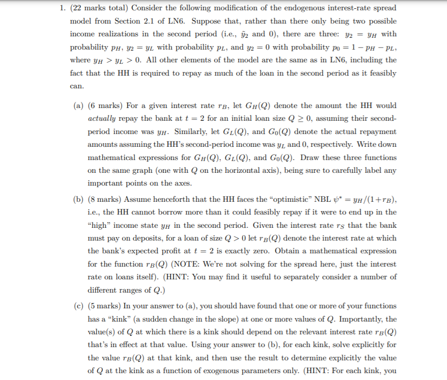 please answer these questions 1. (22 marks total) Consider the following modication