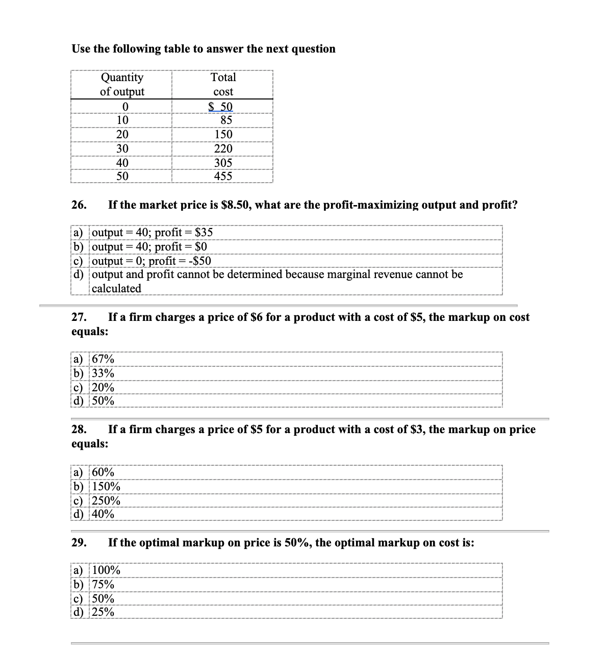 16. If variable cost rises from $60 to $100 as output increases