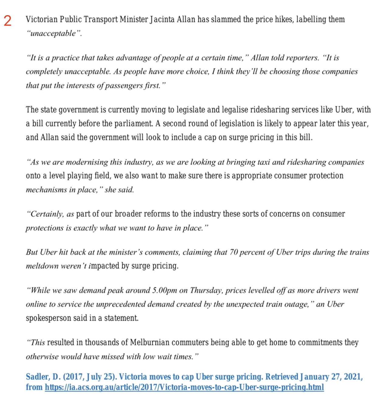 in the market. The Victorian government has flagged its intention to cap