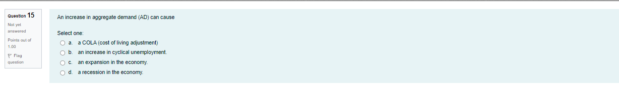 growth is shown in the AS-AD model as a Not yet answered