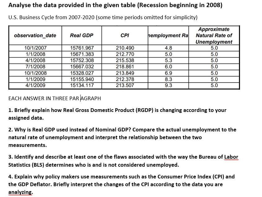 I just need help with question 3 and 4 Analyse the data
