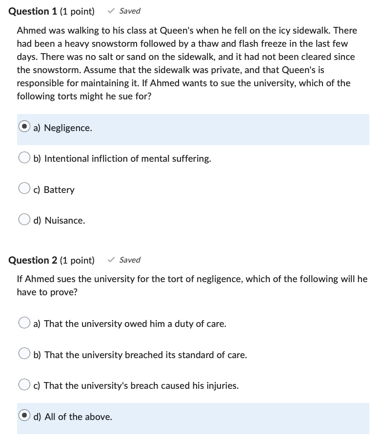 factors might it consider? Do you think that Queen's met the standard?