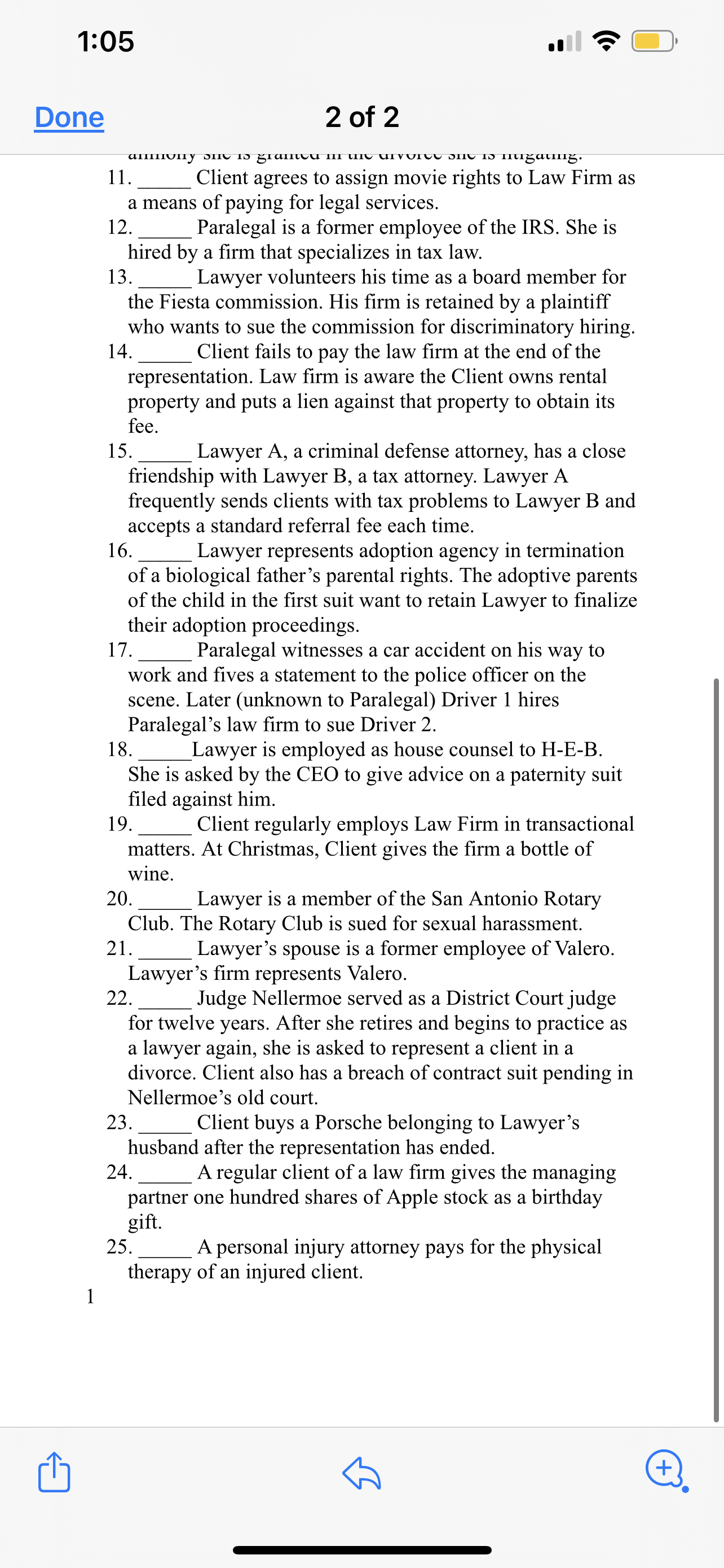 textbook and the TDRPC indicate whether each fact pattern represents a conict