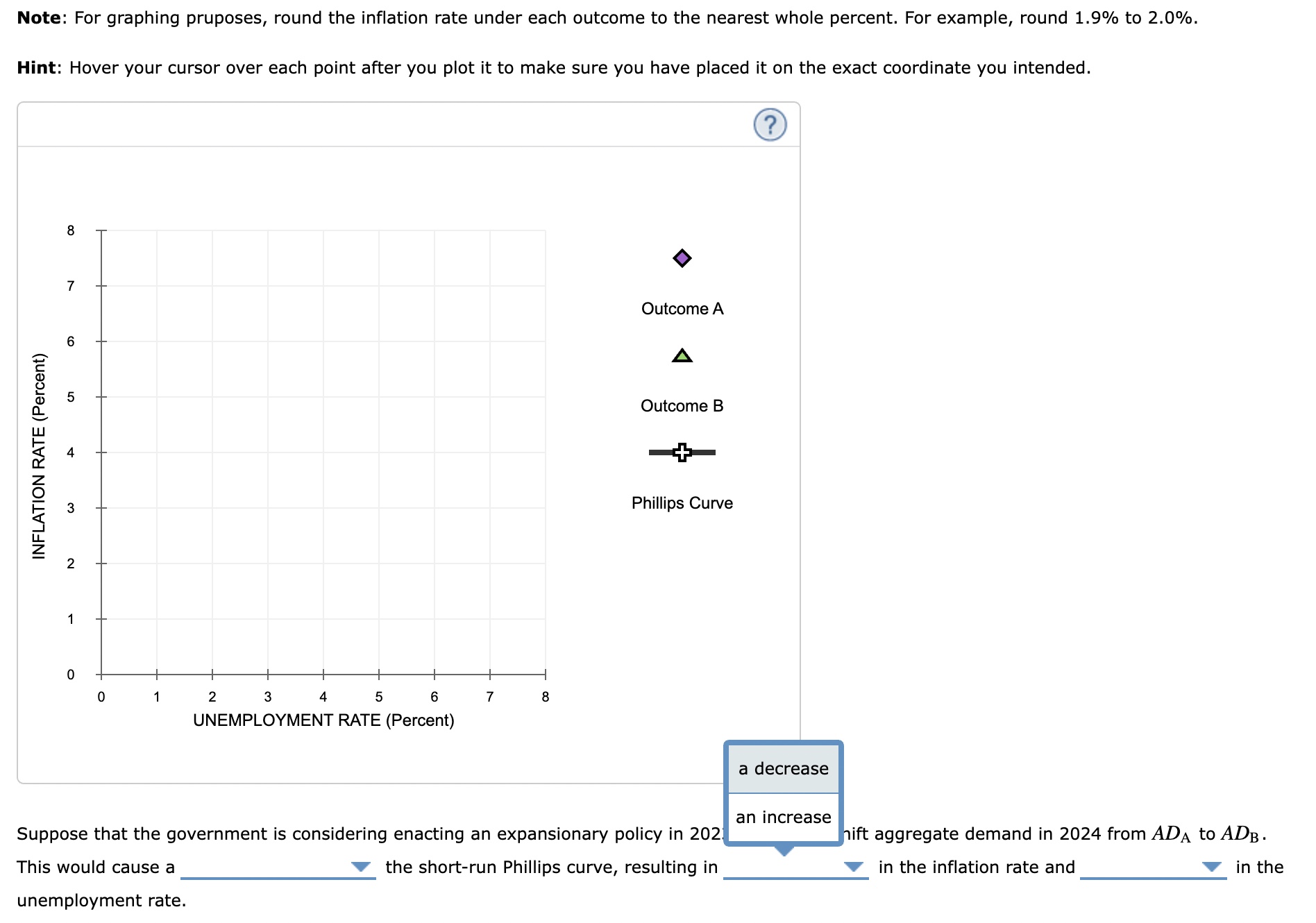 Hover your cursor over each point after you plot it to make
