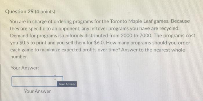 Answer fast please Question 29 (4 points) You are in charge of