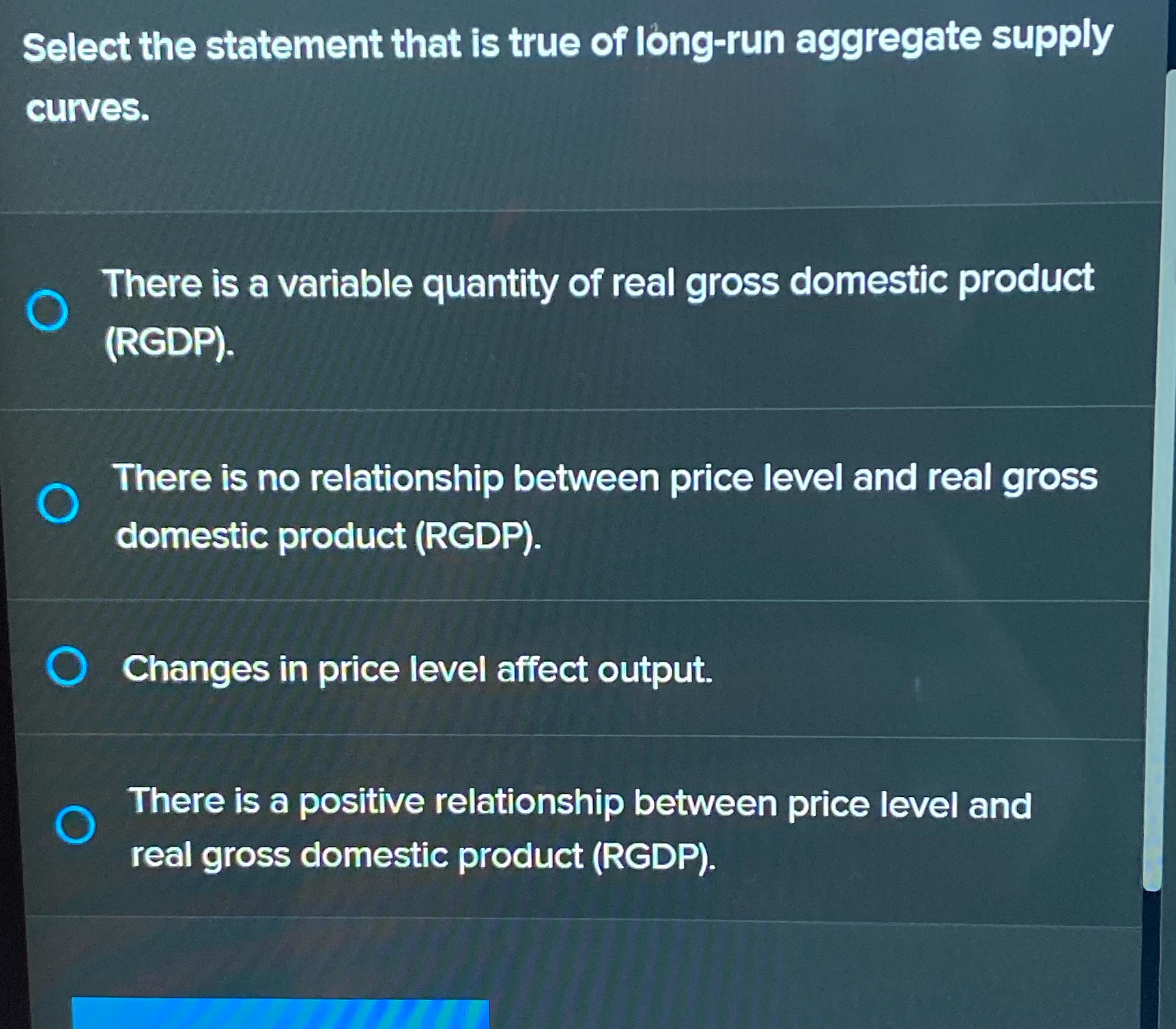Select the statement that is true of lc'mg-run aggregate supply curves.