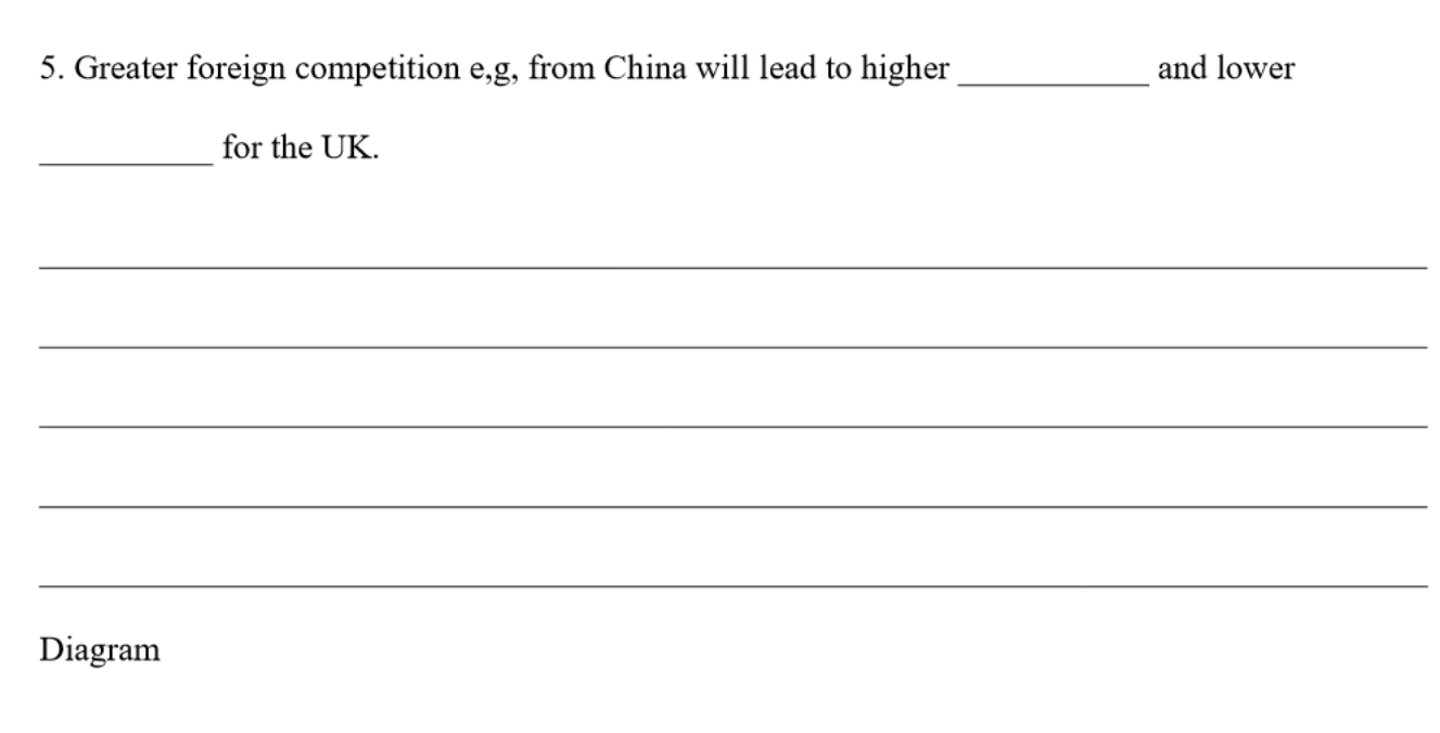 Unemployment Explain using an AD&AS diagram how the following could affect UK