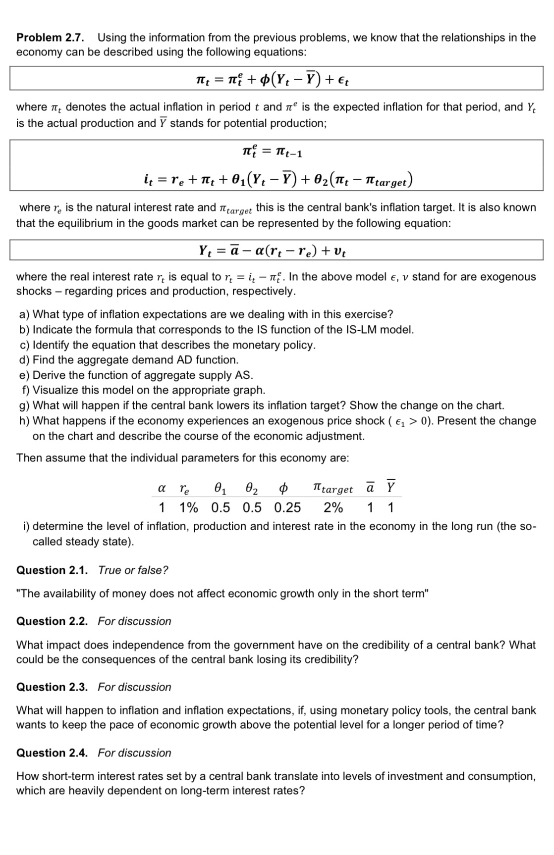 Problem 2.7. Using the information from the previous problems. we know