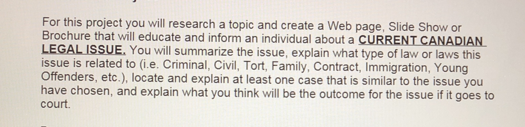  For this project you will research a topic and create a