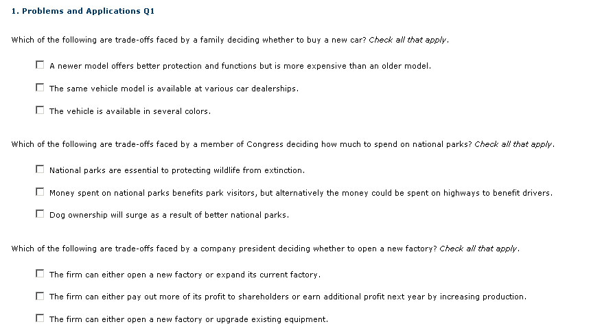 Please answer the following questions. Thank you. 1. Problems and applications Q1