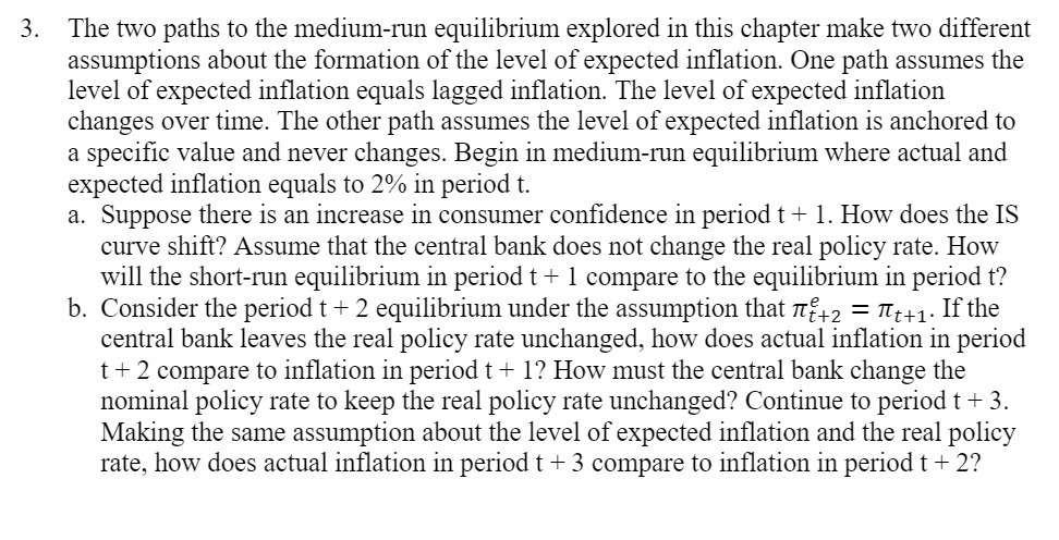  3. The two paths to the medium-run equilibrium explored in this