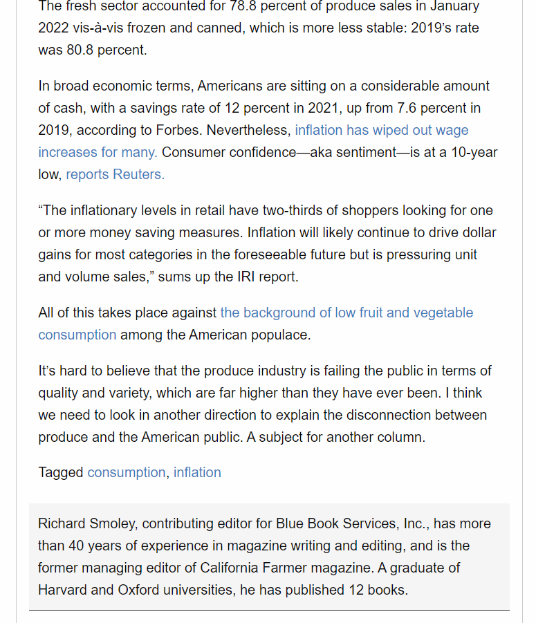 result of price changes. Inflation rates have hit a year-overyear rate of