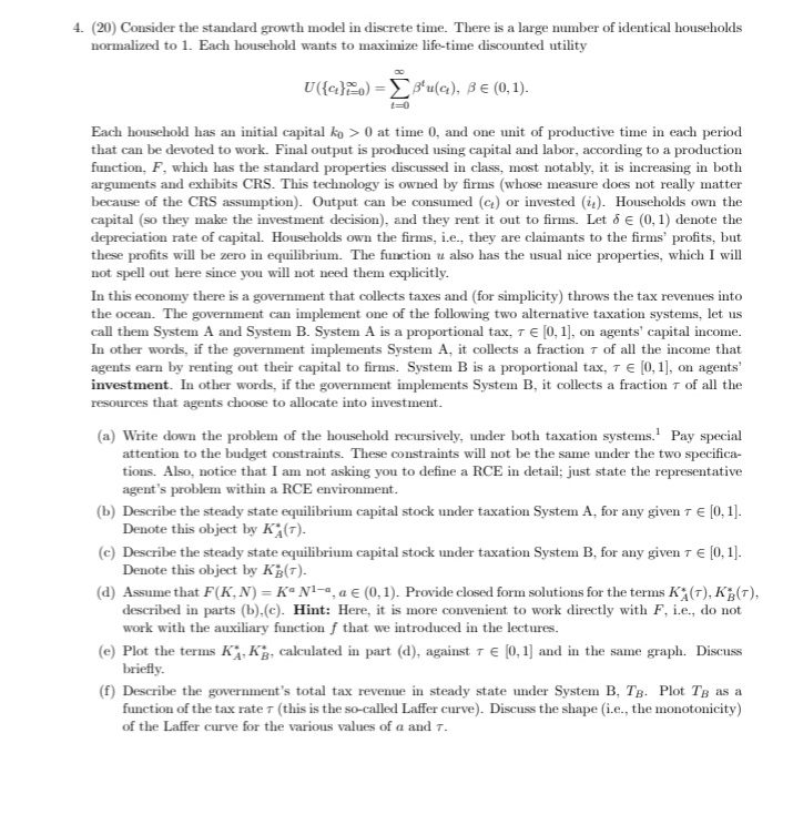 focus on the Social Planner's problem (vs the more complicated model with