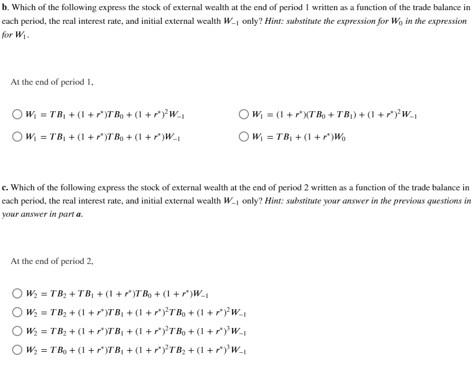 external wealth for any time period N . That is, WN =