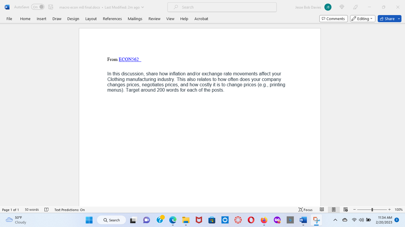  W AutoSave (On ) macro econ m8 final.docx . Last Modified:
