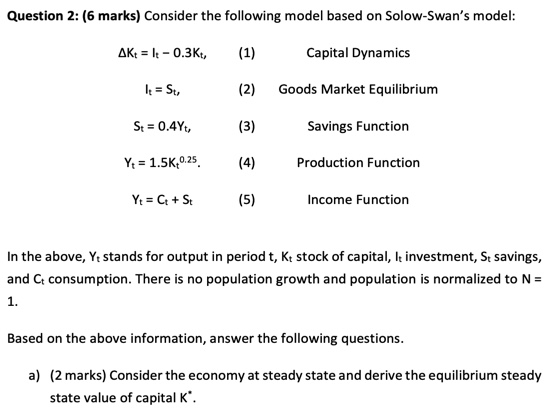 an initial value of the capital stock Ko = 2 in period