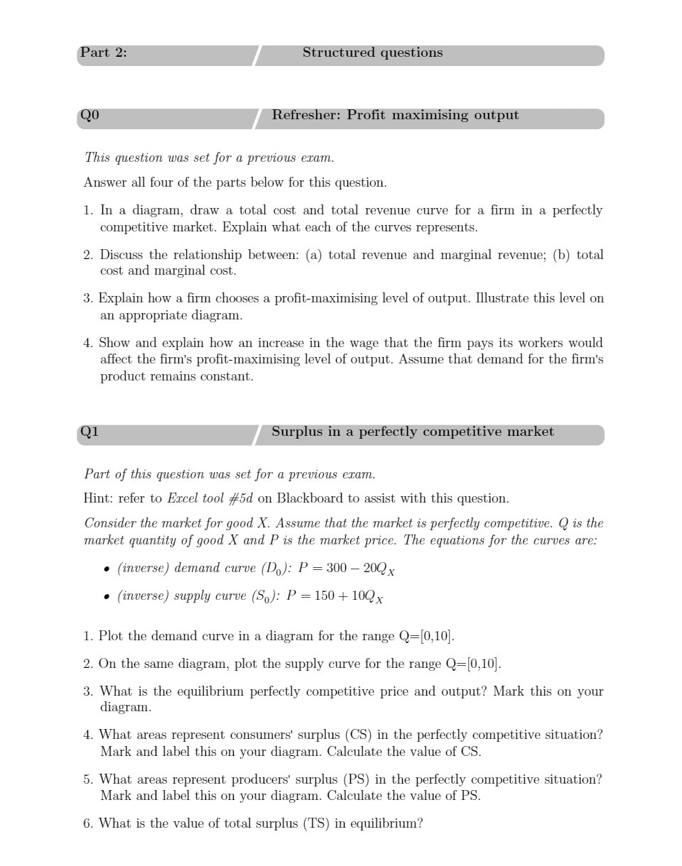 This question was set for a previous exam. Answer all four