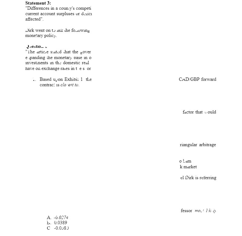  Statement 3: 'Differences in a county's competi current account surpluses or