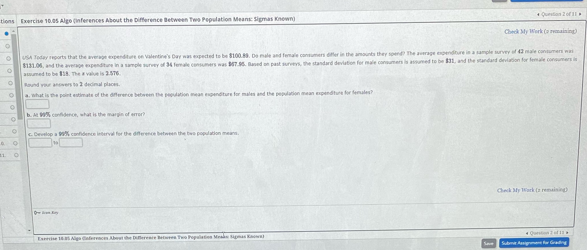 Helpppp please!!! tions Exercise 10.05 Algo (Inferences About the Difference Between Two
