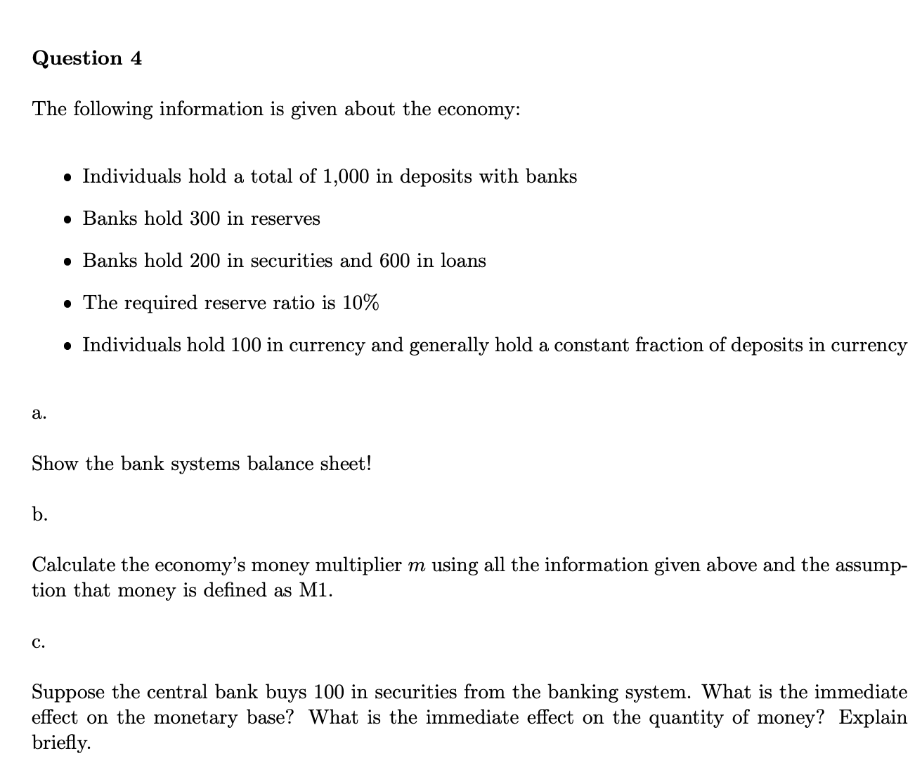 I need help wth ths please Question 4 The following information is