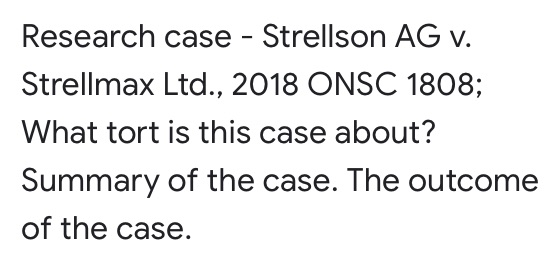  Research case - Strellson AG v. Strellmax Ltd., 2018 ONSC 1808;
