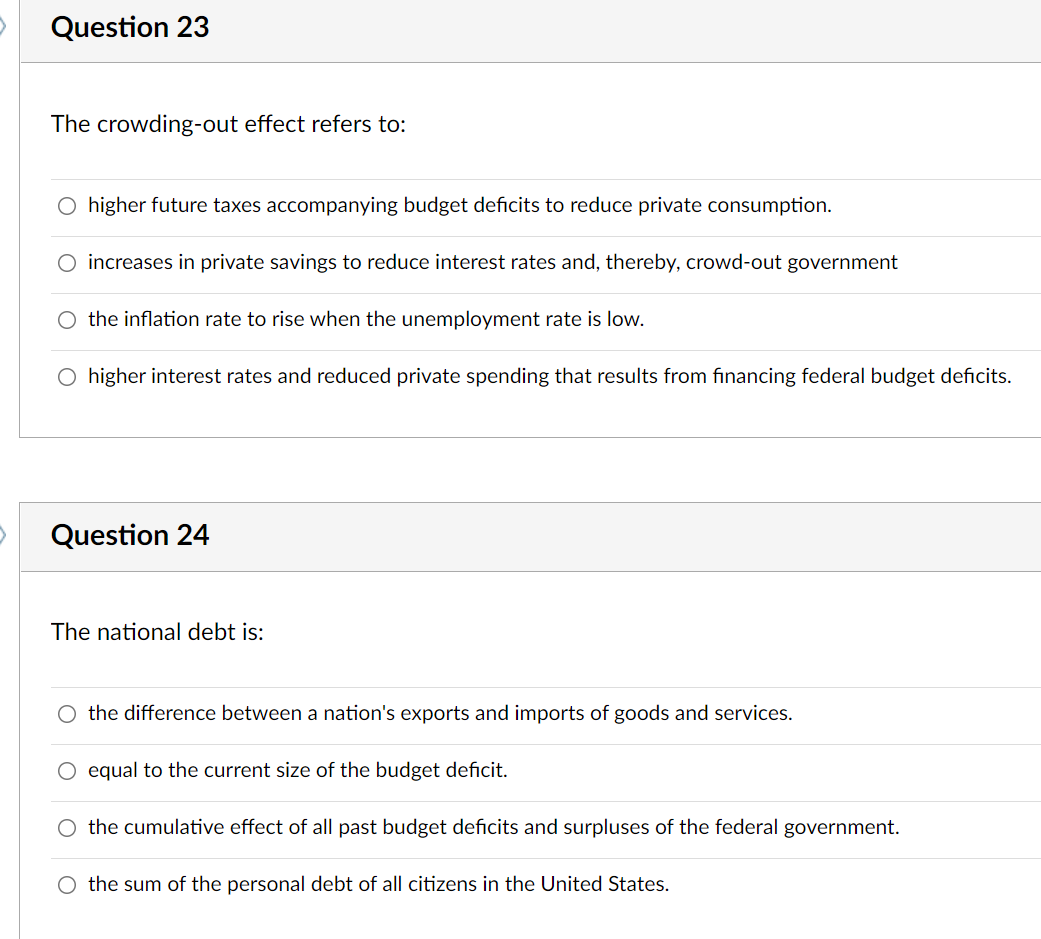 Question 21 2 pts When an economy is operating below its potential