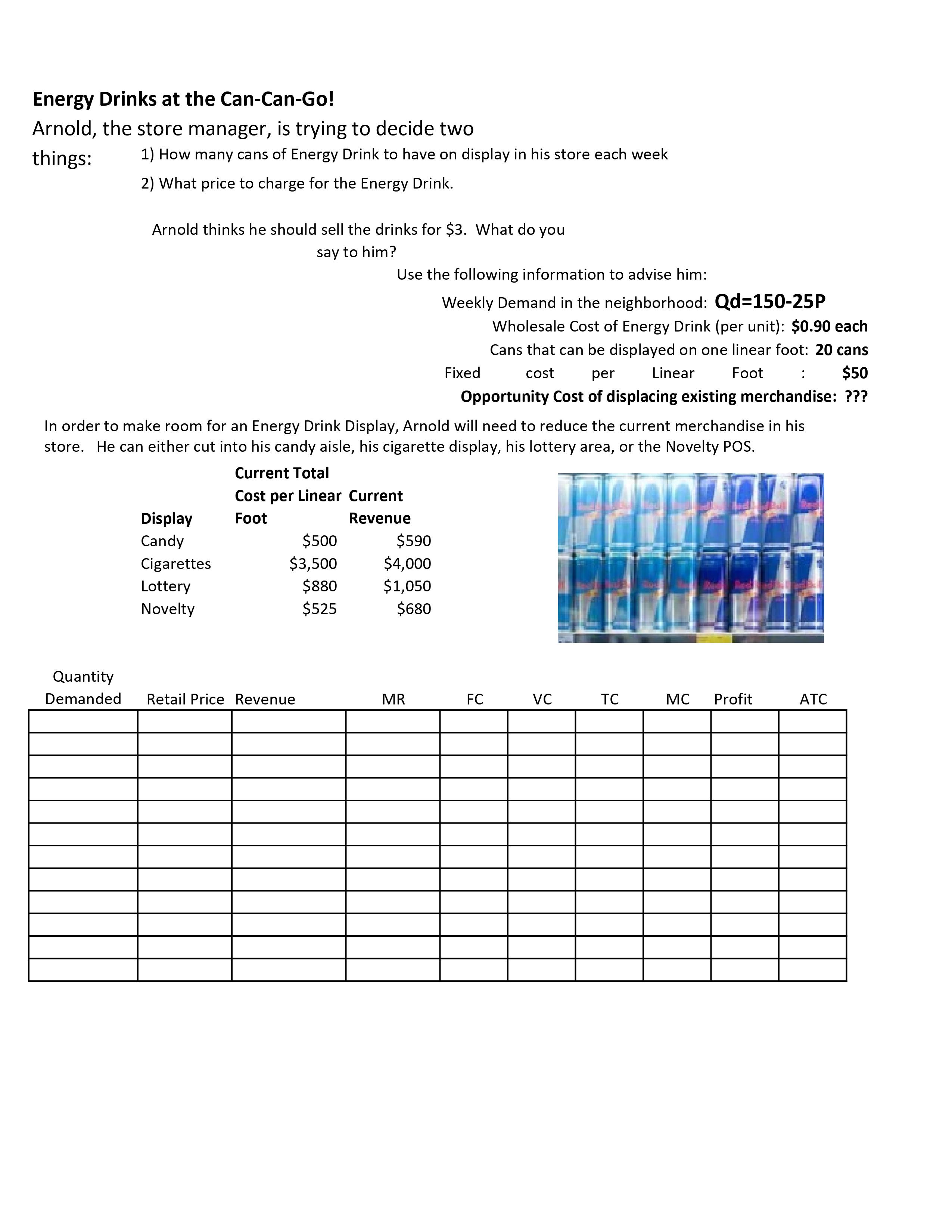 This Profit Maximizing analysis asks you to use excel to determine the