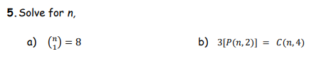 5. Solve for n,